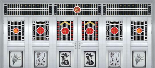 生產 304不銹鋼防盜門 六開折疊大門 庭院大門 防盜門